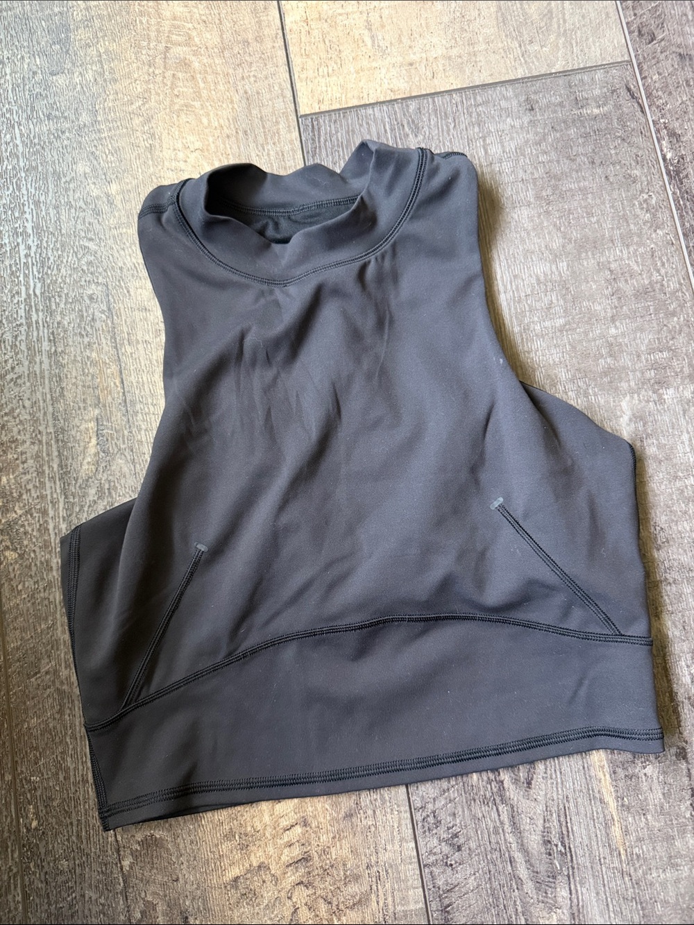 lululemon athletica Black High-Neck Cropped Athletic Tank